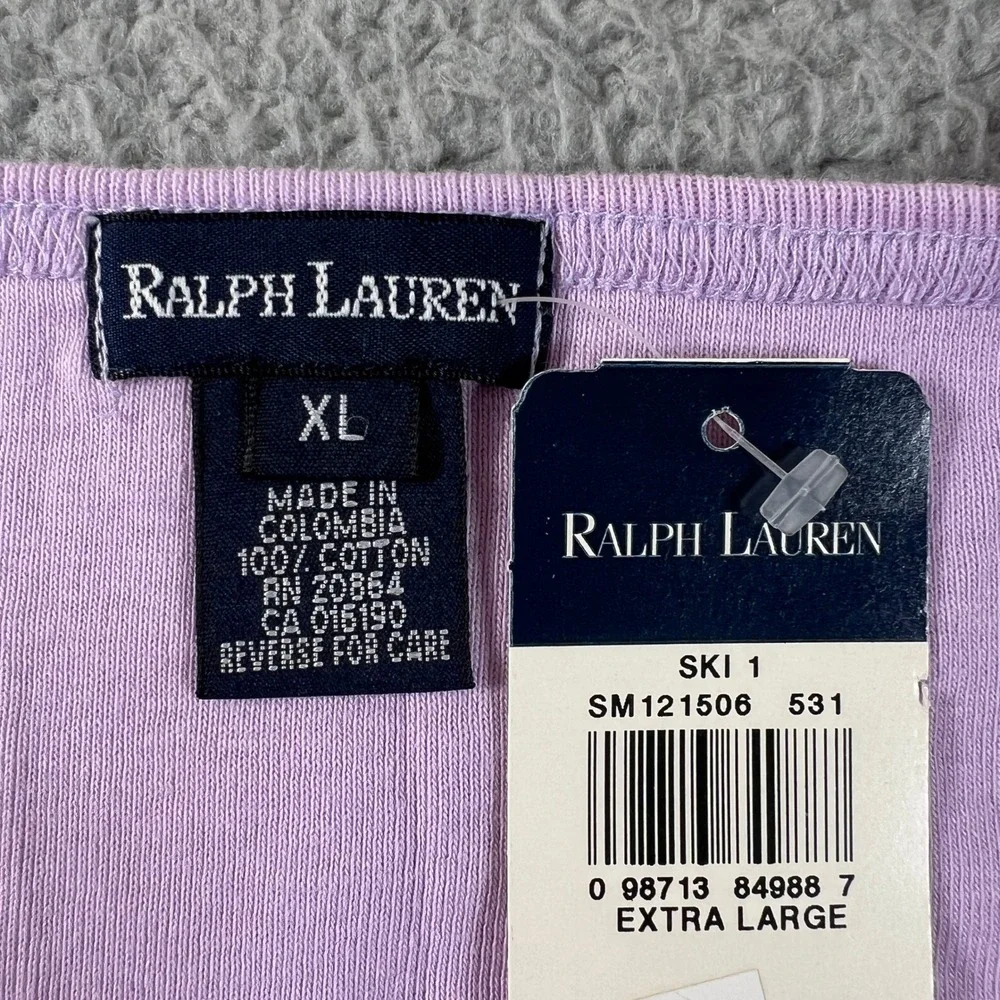 Ralph Lauren Camisole Girls XL Purple Cotton Ribbed Logo Tank Top VTG NWT